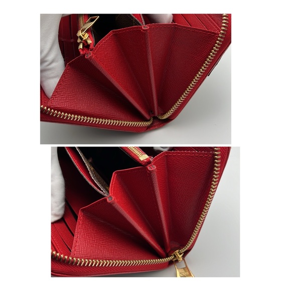 LOUIS VUITTON Zippy Long Wallet Retiro Around Monogram M61854 Red Cerise Purse - Picture 10 of 17